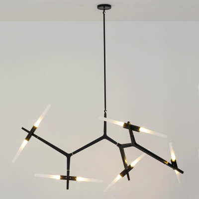 Lustra design minimalist Tree, 10 becuri, neagra/aurie, XCP8053-10 - King [5]