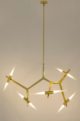 Lustra design minimalist Tree, 10 becuri, neagra/aurie, XCP8053-10 - King [9]