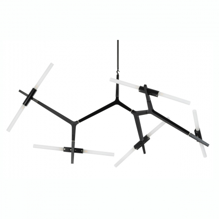 Dormitor - Lustra design minimalist Tree, 10 becuri, neagra/aurie, XCP8053-10 - King