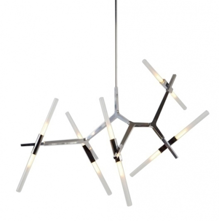 Dormitor - Lustra design minimalist Tree, 10 becuri, neagra/aurie, 1153S-10 - King