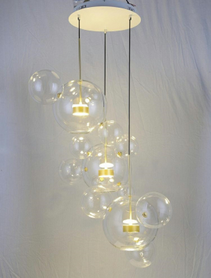 Lustra design modern extravagant Bubble Disc, 3 brate, iluminare LED, XCP9148-3A - King [7]