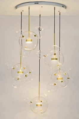 Lustra design modern extravagant Bubble Disc, 5 brate, iluminare LED, XCP9148-5A - King [9]