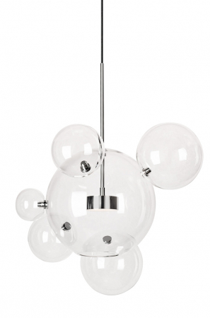Lustra 3 brate globuri sticla Bubble Line 120 cm aurie/argintie/neagra, iluminare LED, design lux, XCP9148-3B - King [20]