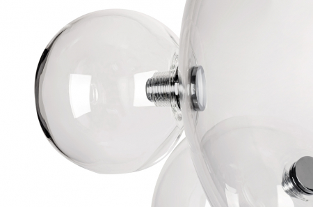 Lustra 3 brate globuri sticla Bubble Line 120 cm aurie/argintie/neagra, iluminare LED, design lux, XCP9148-3B - King [22]