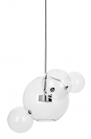 Lustra 3 brate globuri sticla Bubble Line 120 cm aurie/argintie/neagra, iluminare LED, design lux, XCP9148-3B - King [21]