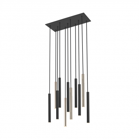 Lustre - Lustra design modern LOYA 61 cm forma dreptunghiulara metal negru / auriu, 003064-021933 - Zumaline