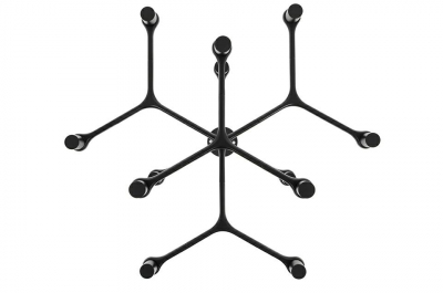 Lustra design modern Oskar, 12 becuri, crom/negru/auriu, XCP9120-12.BLACK - King [5]