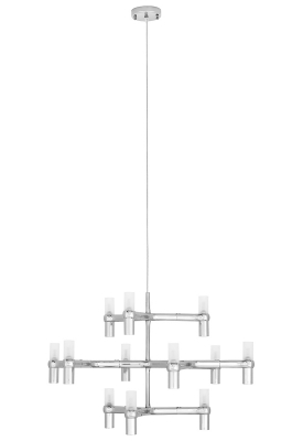 Lustra design modern Oskar, 12 becuri, crom/negru/auriu, XCP9120-12.BLACK - King [13]
