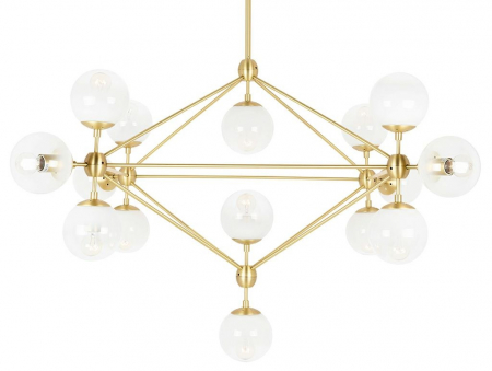 Lustra design modern Planet 142x173 cm, 15 becuri, neagra/aurie, MD10230G-15.BRASS - King [1]