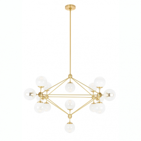 Lustre - Lustra design modern Planet 142x173 cm, 15 becuri, neagra/aurie, MD10230G-15.BRASS - King