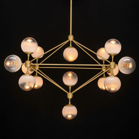 Lustra design modern Planet 142x173 cm, 15 becuri, neagra/aurie, MD10230G-15.BRASS - King [5]