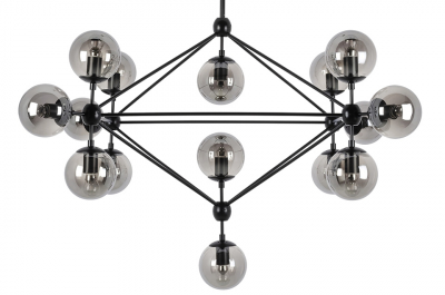 Lustra design modern Planet 142x173 cm, 15 becuri, neagra/aurie, MD10230G-15.BRASS - King [7]