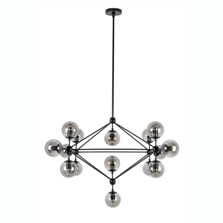 Lustra design modern Planet 142x173 cm, 15 becuri, neagra/aurie, MD10230G-15.BRASS - King [12]