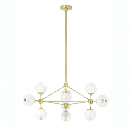 Lustre - Lustra design modern Planet 98x170 cm, 10 becuri, neagra/aurie, MD10230G-10 - King