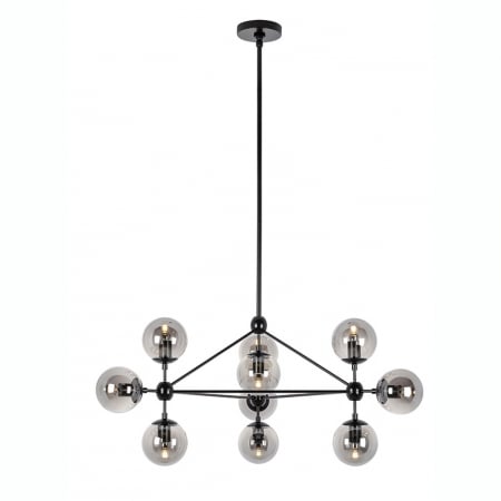 Lustra design modern Planet 98x170 cm, 10 becuri, neagra/aurie, MD10230G-10 - King [15]