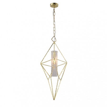 Lustre - Lustra designer aurie metalica Pryderi, diverse dimensiuni, forma geometrica piramidala, MSE010100130 - King
