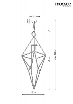 Lustra designer aurie metalica Pryderi, diverse dimensiuni, forma geometrica piramidala, MSE010100130 - King [7]
