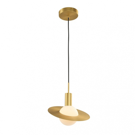Promotii - Lustra designer in forma de glob Saturn cu cerc metalic auriu, MSE010100148 - King