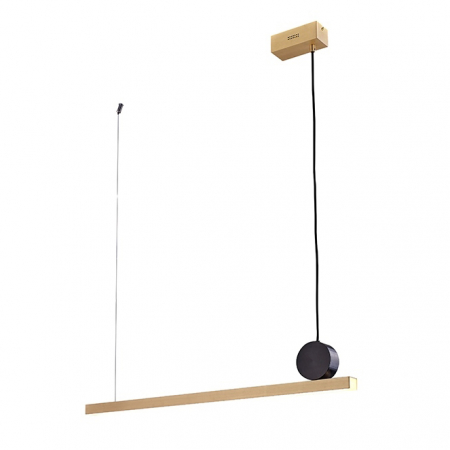 Lustre - Lustra designer orizontala Wind 88/118 cm, aurie, metal, iluminare LED, MSE010100133 - King