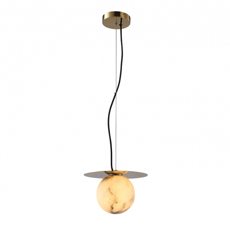 Lustre - Lustra designer sferica extravaganta Elija II, abajur din alabastru/otel auriu, MSE010100142 - King