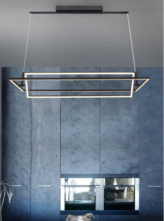 Lustra dimabila alba/neagra iluminare LED Dejan 100 cm, metal crom, design modern, AZ 2911 - Azzardo [3]