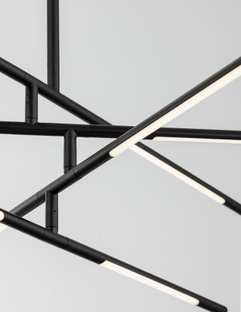 Lustra dimabila aurie/neagra cu bete rotative Rocco 84 cm, iluminare LED, stil minimalist, 9180781 - Novaluce [12]