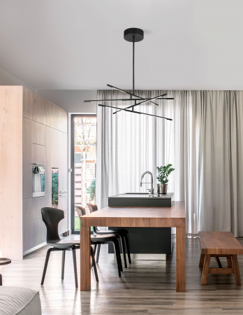 Lustra dimabila aurie/neagra cu bete rotative Rocco 84 cm, iluminare LED, stil minimalist, 9180781 - Novaluce [15]