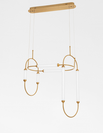 Lustra dimabila aurie retro Palesa 60 cm, metal si sticla, iluminare LED, 9862873 - Novaluce [1]