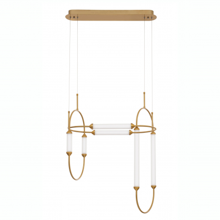 Promotii - Lustra dimabila aurie retro Palesa 60 cm, metal si sticla, iluminare LED, 9862873 - Novaluce