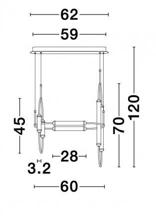 Lustra dimabila aurie retro Palesa 60 cm, metal si sticla, iluminare LED, 9862873 - Novaluce [6]