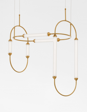 Lustra dimabila aurie retro Palesa 60 cm, metal si sticla, iluminare LED, 9862873 - Novaluce [2]