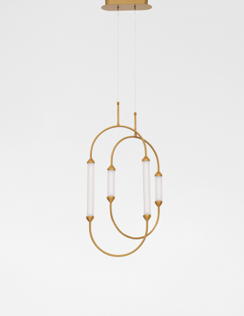 Lustra dimabila aurie retro Palesa Oval 30x70 cm, metal si sticla, iluminare LED, 9862872 - Novaluce [1]