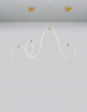 Lustra dimabila Contorsion 150 cm iluminare LED, forma asimetrica tub, design modern, 9082093 - Novaluce [2]