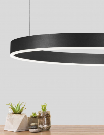 Lustra dimabila inel LED Cheri 80 cm alba/neagra/aurie, design minimalist, 9190648 - Novaluce [17]