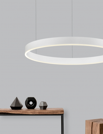 Lustra dimabila inel LED Cheri 80 cm alba/neagra/aurie, design minimalist, 9190648 - Novaluce [11]