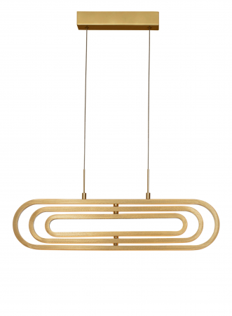 Lustre - Lustra dimabila LED aurie/neagra Nojus 64 cm, abajur 3 piese ovale ajustabile, 9110352 - Novaluce