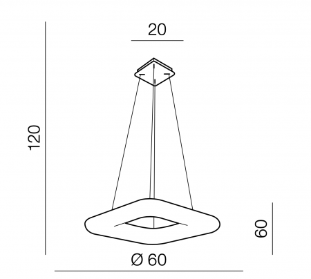 Lustra dimabila LED patrata alba Glasco Square, divserse dimensiuni, acril/metal crom, AZ 2667 - Azzardo [4]