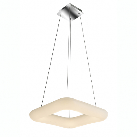 Lustre - Lustra dimabila LED patrata alba Glasco Square, divserse dimensiuni, acril/metal crom, AZ 2666 - Azzardo