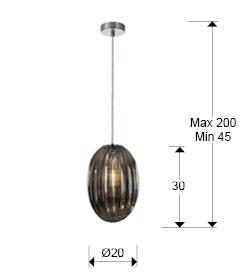 Lustra dimabila lux tip pendul Kati, sticla texturata fumurie/sampanie, Ø 20 cm, inaltime reglabila, 752183 - Schuller [5]