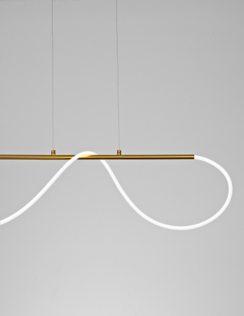 Lustra dimabila moderna Flex 90 cm cu tub LED flexibil, suport metal auriu, 9548103 - Novaluce [2]