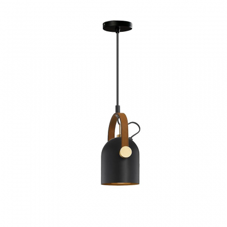 Lustre - Lustra dimabila neagra/alba tip pendul Emine, metal, detalii piele sintetica, inaltime reglabila, 346011 - Schuller