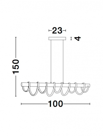 Lustra dimabila premium liniara Eka 100 cm, din lemn si LED spirala acril, 9071010 - Novaluce [5]