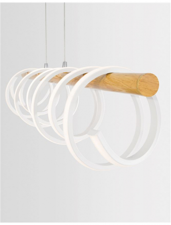 Lustra dimabila premium liniara Eka 100 cm, din lemn si LED spirala acril, 9071010 - Novaluce [2]