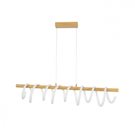 Lustre - Lustra dimabila premium liniara Eka 100 cm, din lemn si LED spirala acril, 9071010 - Novaluce