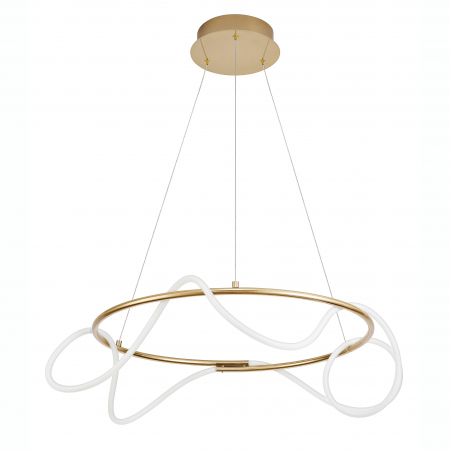 Lustre - Lustra dimabila rotunda Flex 70 cm tub LED flexibil, suport metalic auriu, 9548104 - Novaluce