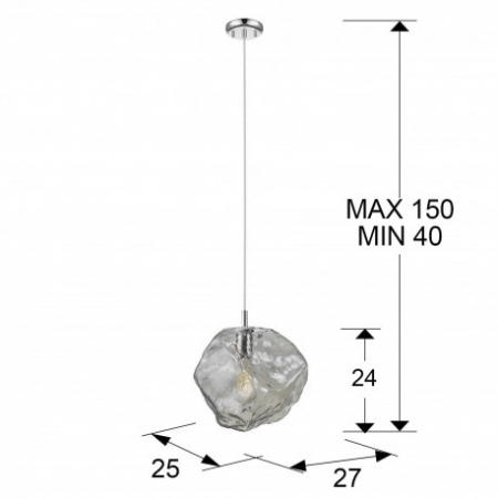 Lustra dimabila tip pendul Katari sticla forma neregulata, inaltime reglabila, 213111 - Schuller [1]