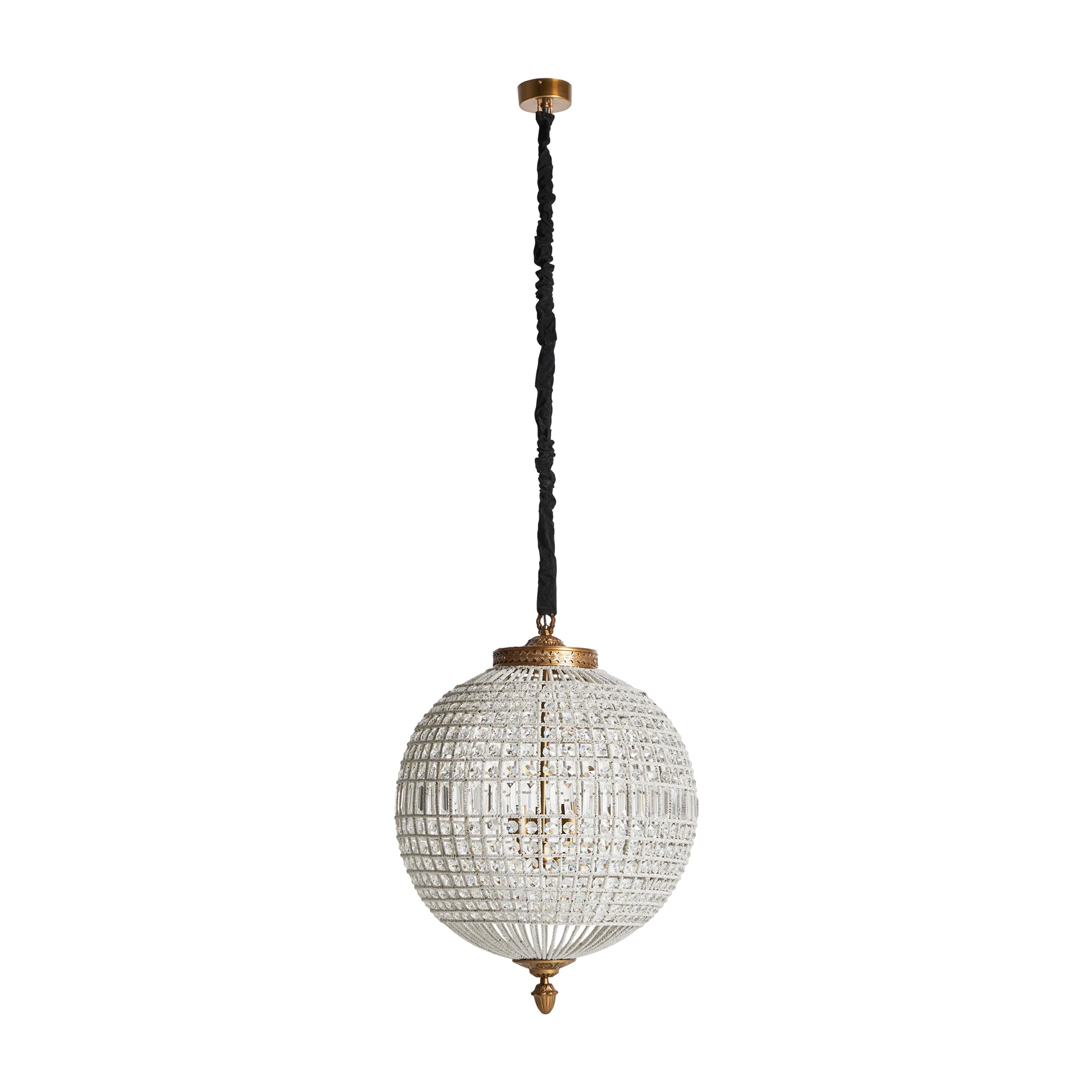Lustra din Cristal, Alama si Aluminiu, Transparenta, 64x64x86 cm, Stil Art Deco - VicalHome 32167 [1]