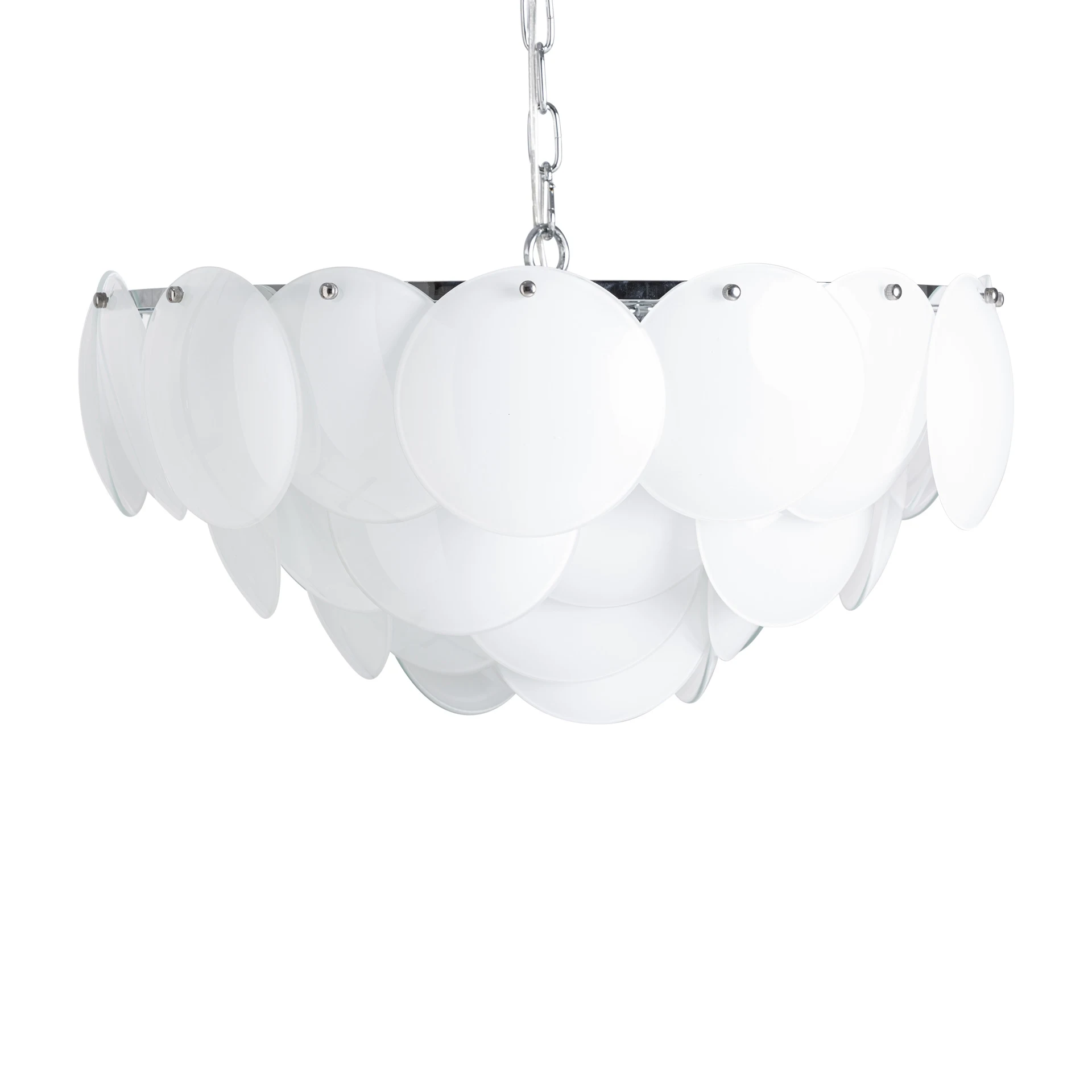 Produse - Lustra din Cristal si Otel, Alb, 60x60x34 cm, Stil Art Deco - VicalHome 37005