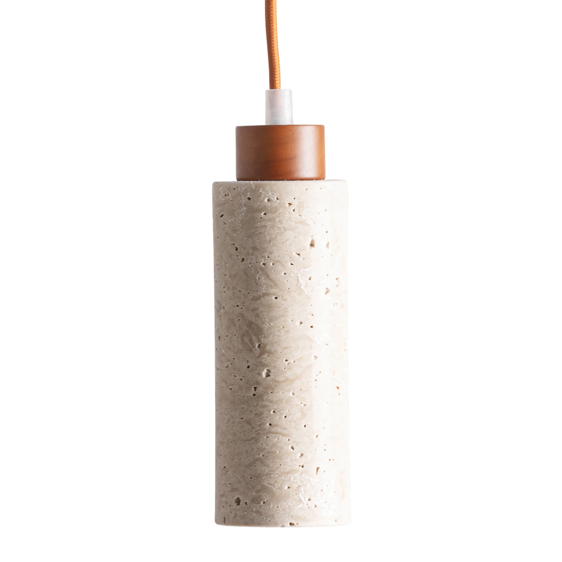 Produse - Lustra din Lemn si Travertin, Bej, 6x6x21 cm - VicalHome 36977