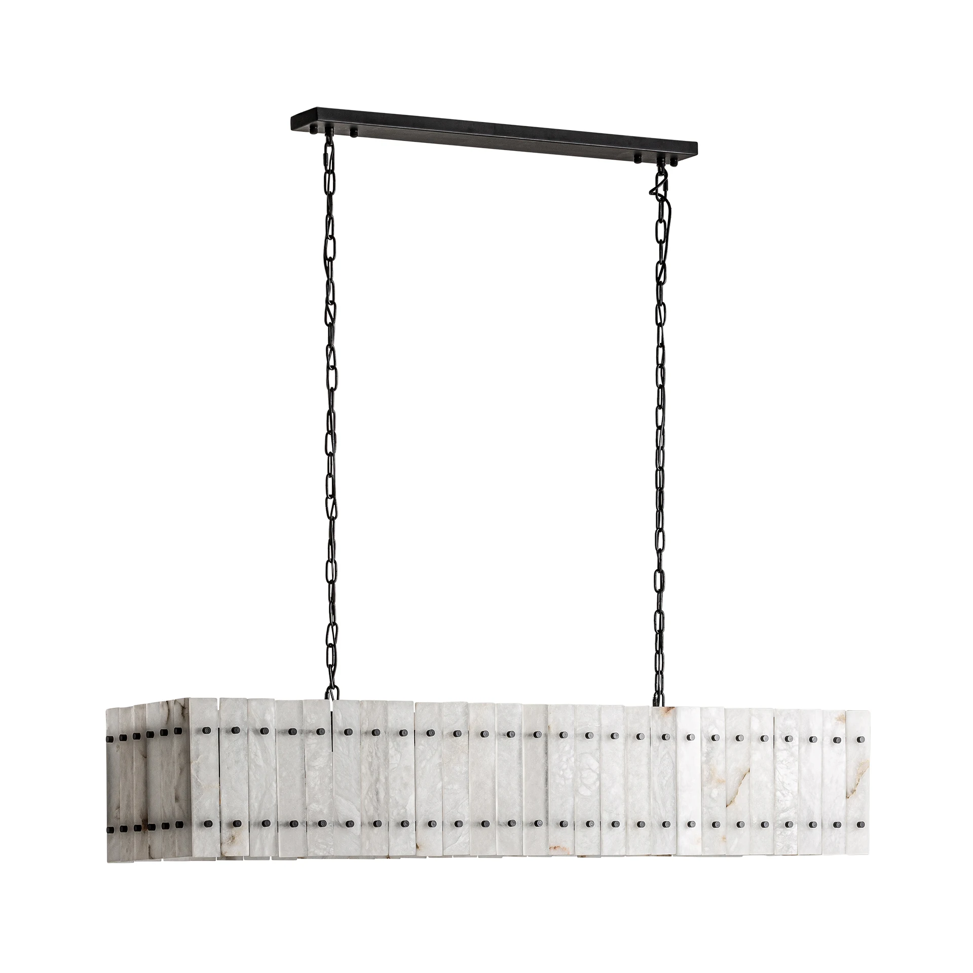 Lustra din Marmura si Fier, Alb, 142x38x27 cm - VicalHome 35647 [8]